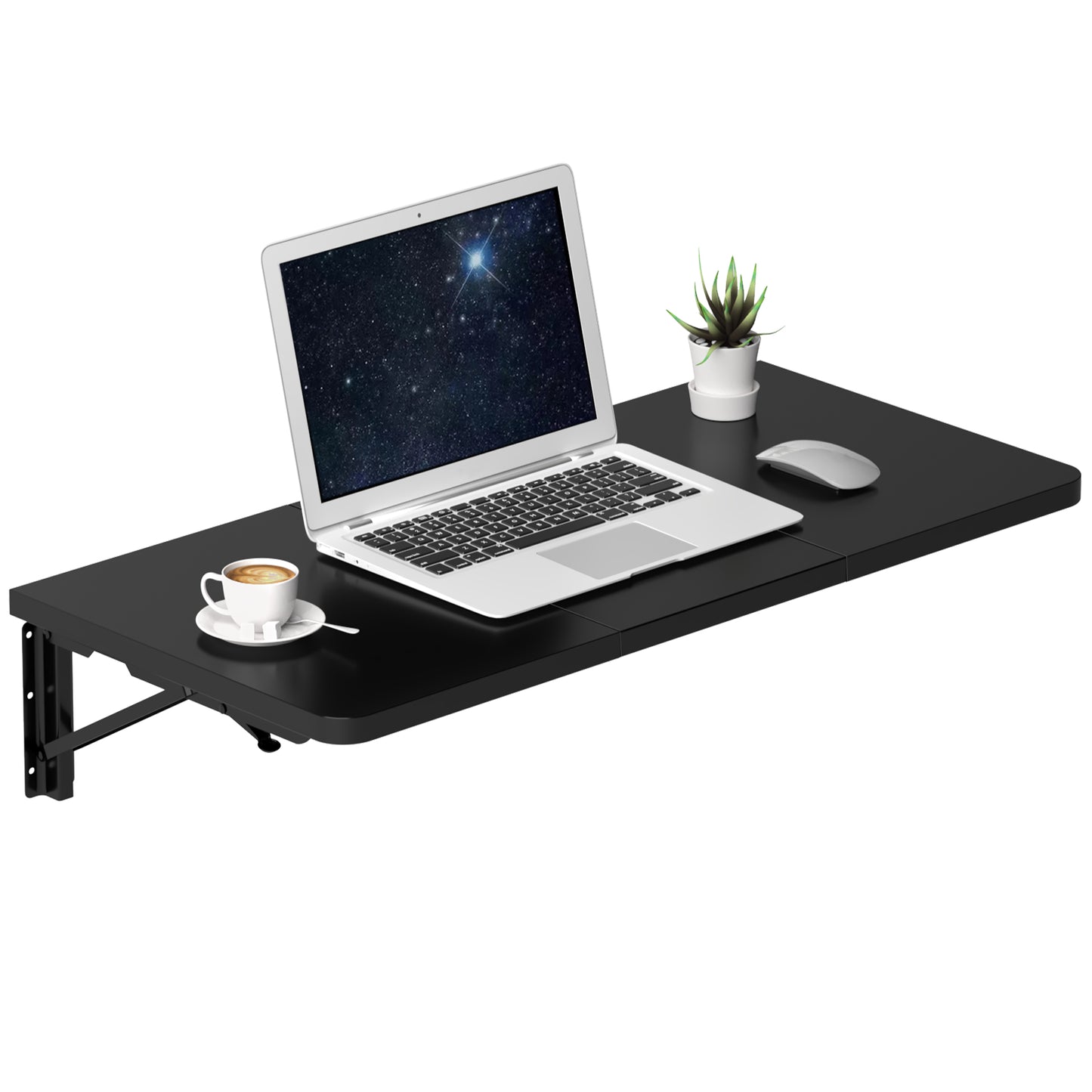 Wall Mounted Desk Floating Small Spaces Laundry Room,Kitchen,Office Storage Black