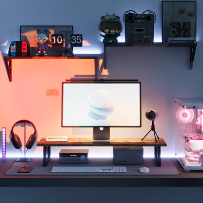 B2B 31.5 inch Monitor Stand Riser, Wood & Steel Computer Monitor Stand with Storage. DS102