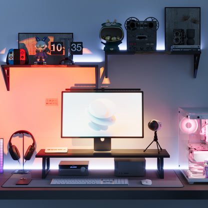 B2B 31.5 inch Monitor Stand Riser, Wood & Steel Computer Monitor Stand with Storage. DS102
