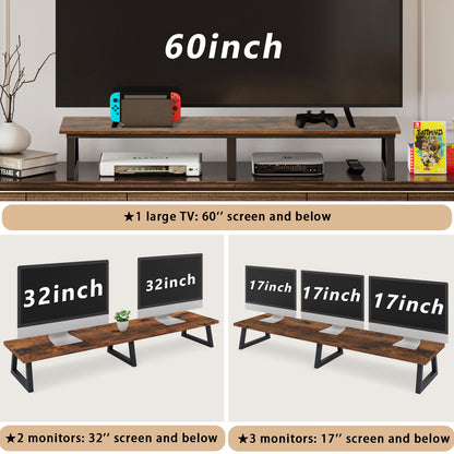 42 inch Large Dual Monitor Riser, Wood & Steel Desktop Riser Desk Organization. DS100