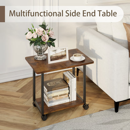 22"x15.75" Large Under Desk Printer Stand. 2-Tier Rolling Printer Cart with Wheels. KS200