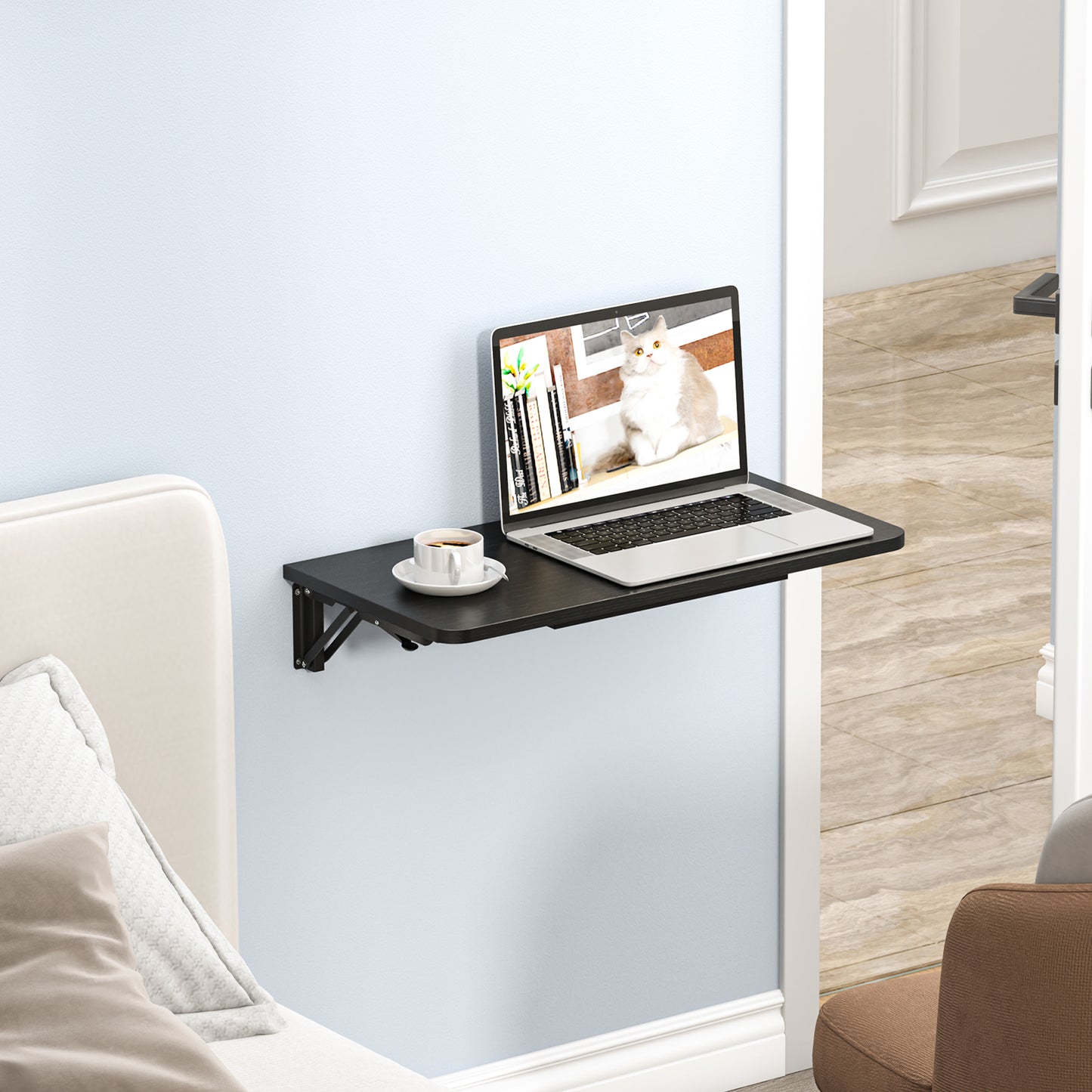 23.6"W x 11.8"D Folding Wall Table, Floating Desk for Small Spaces. RSW630