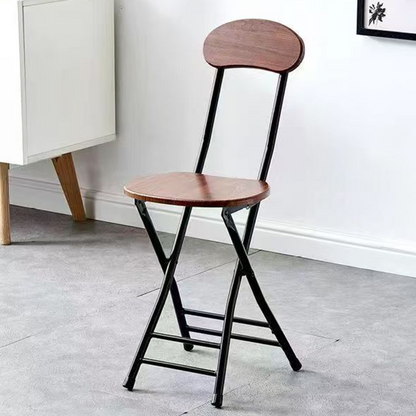 Home Folding Chair with Backrest Space Saving Portable Desk Stool